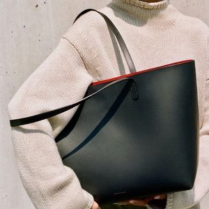 Mansur Gavriel Large Tote Bag in Black/Flamma